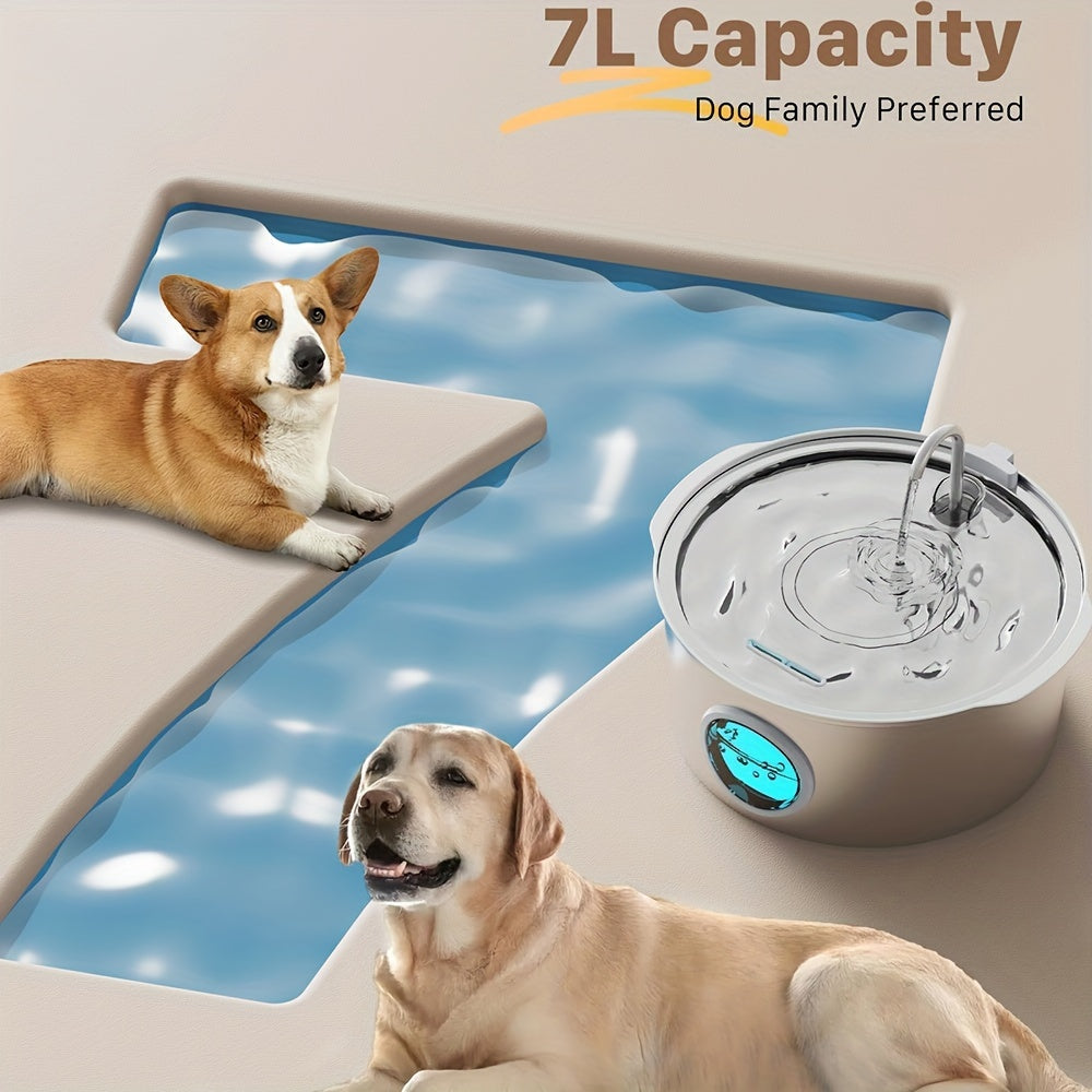 NNETM Pet Feeder Dog Water Fountain Stainless Steel