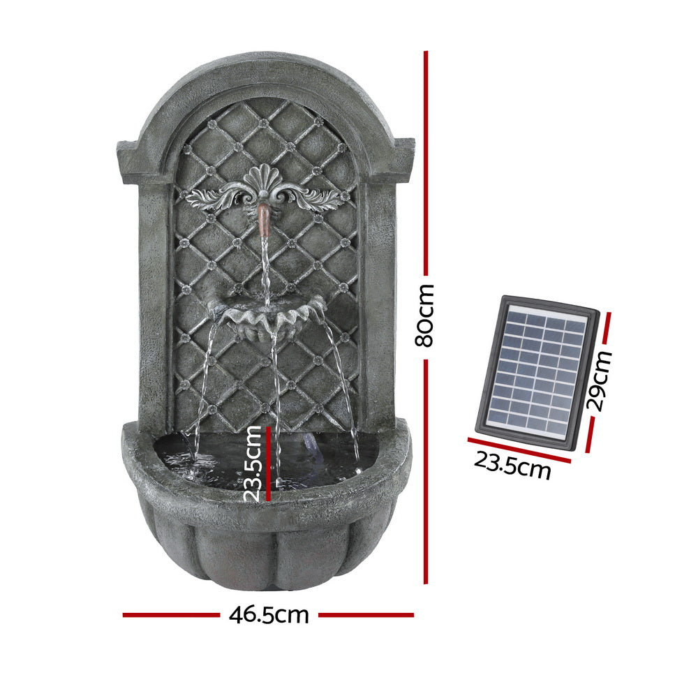 NNEDSZ Solar Fountain Water Feature Wall Mount Garden Fountains 80CM Grey-1