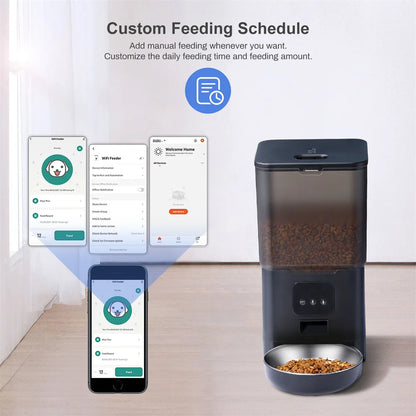6L TuYa Wi-Fi Or Button Automatic Timmer Pet Feeder Smart Feed Dog Cat Feeder App For Pet  Voice Recorder Food Dispenser Bowl