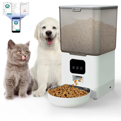 6L TuYa Wi-Fi Or Button Automatic Timmer Pet Feeder Smart Feed Dog Cat Feeder App For Pet  Voice Recorder Food Dispenser Bowl