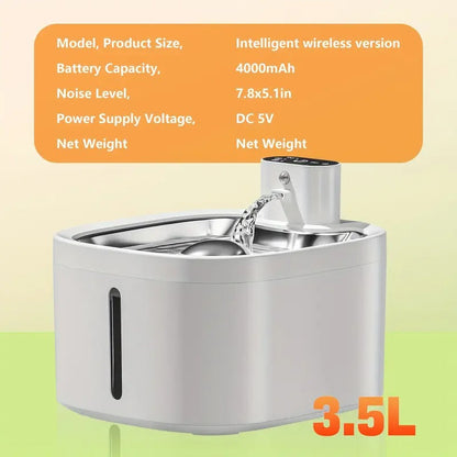 NNETM Charging Cat Wireless Water Fountain