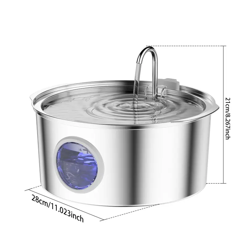 NNETM Pet Feeder Dog Water Fountain Stainless Steel